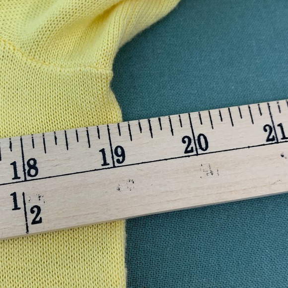 Belford Womens Sweater Size Small‎ Yellow Pima Cotton Tie Hem Ribbed 3/4 Sleeves - Picture 9 of 12
